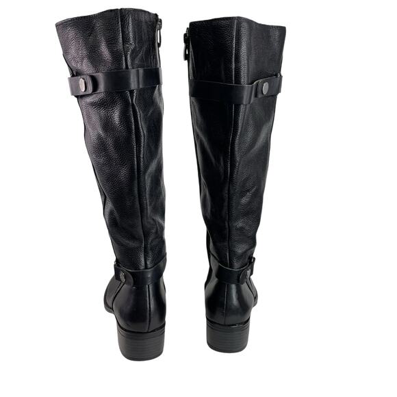 FRANCO SARTO Womens Black Side Zip Knee High L-Crash Riding Boots Size 6.5 WC - Picture 5 of 13